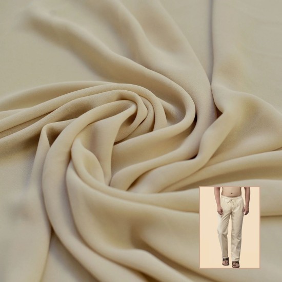 Premium Beige Soft Drape Trouser Fabric