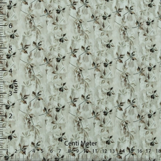 Premium Grey Leaf Print Casual Shirt Fabric