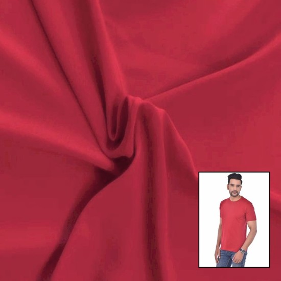 Classic Red Cotton Jersey T-Shirt Fabric