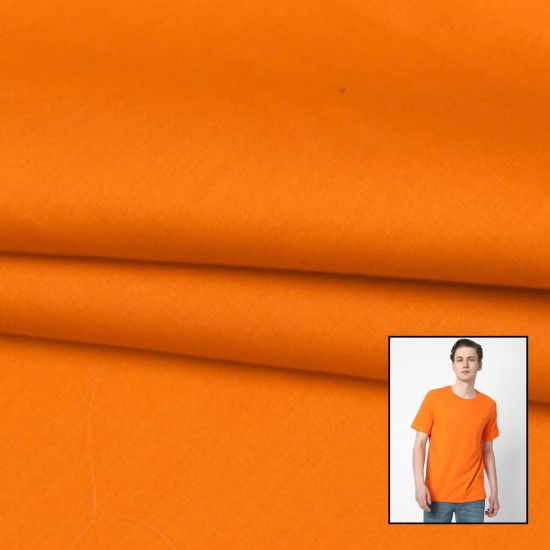 Vibrant Orange Cotton Jersey T-Shirt Fabric