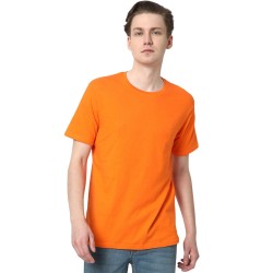 Vibrant Orange Cotton Jersey T-Shirt Fabric