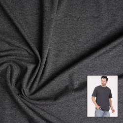 Charcoal Grey Cotton Jersey T-Shirt Fabric