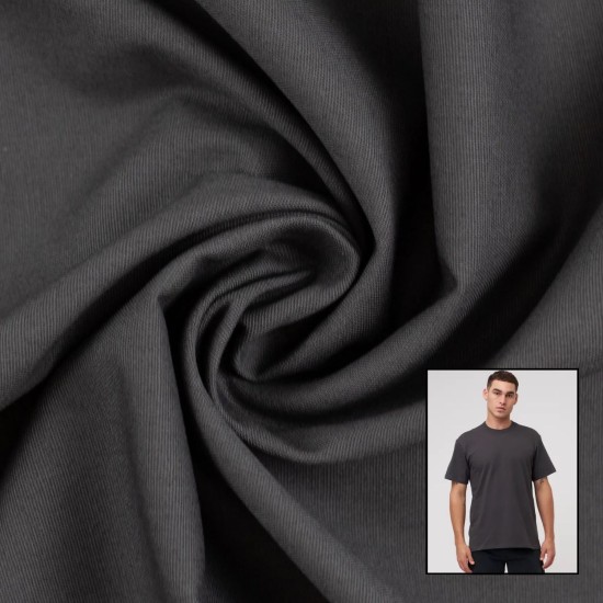 Charcoal Grey Premium Knit T-Shirt Fabric