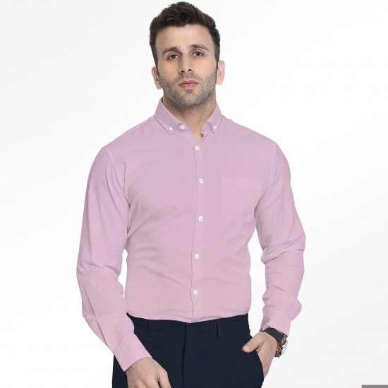 Classic Baby Pink Herringbone Formal Shirting Fabric