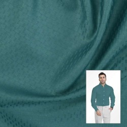 Teal Self-Textured Premium Shirting Fabric