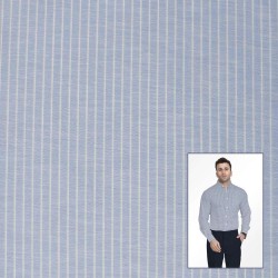 Light Blue Pinstripe Premium Shirting Fabric