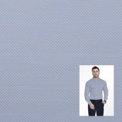 Classic Light Blue Micro-Pattern Formal Shirting Fabric