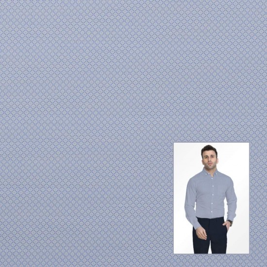 Classic Light Blue Micro-Pattern Formal Shirting Fabric