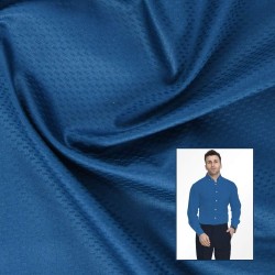 Royal Blue Self-Textured Formal Shirting Fabric