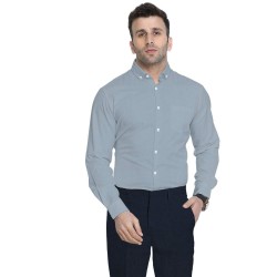 Ice Blue Self-Textured Formal Shirting Fabric