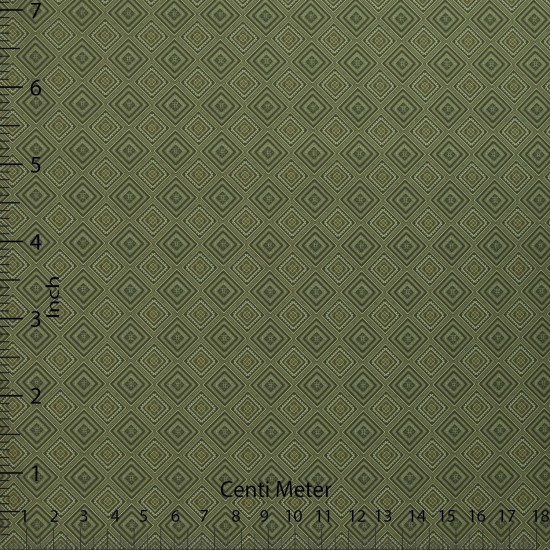 Olive Green Diamond Print Casual Shirt Fabric