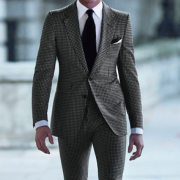 Classic Houndstooth Check Suiting Fabric – Black & White