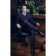 Maroon Satin Finish Suiting Fabric