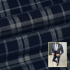 Navy Blue Checkered Suiting Fabric for Blazers & Formal Wear