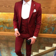 Premium Maroon Solid Suiting Fabric for Blazers & Suits