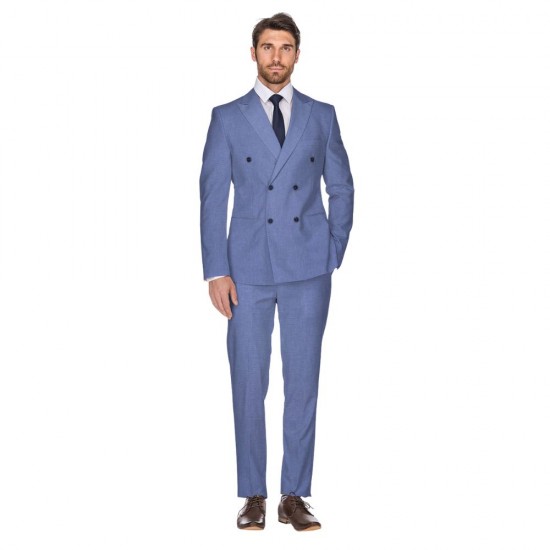 Blue Micro Pattern Premium Suit & Trouser Fabric
