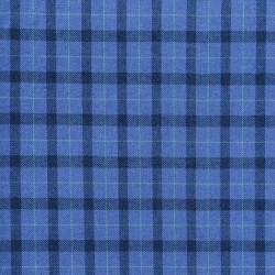 Blue & Black Checked Bandhgala Fabric