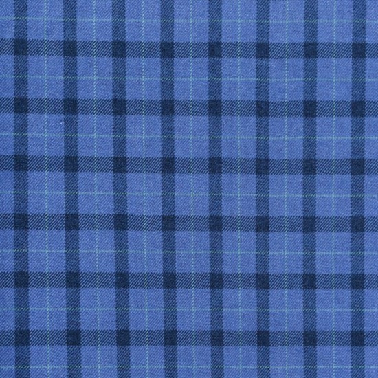 Blue & Black Checked Bandhgala Fabric