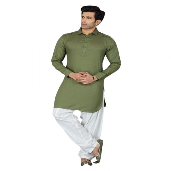 Plain Green Kurta Fabric