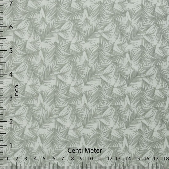 Soft Leaf Print Casual Shirt Fabric – Sage Grey