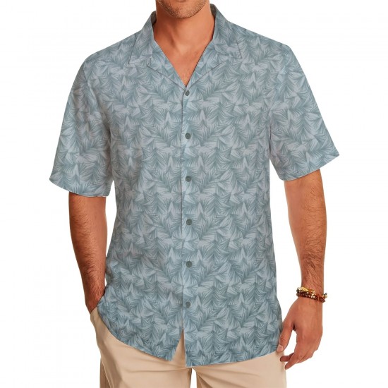 Leaf Motif Casual Shirt Fabric – Soft Grey