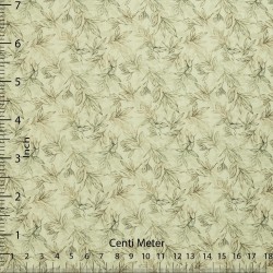 Premium Cream Leaf Print Casual Shirt Fabric