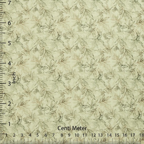 Premium Cream Leaf Print Casual Shirt Fabric