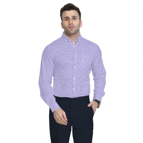 Blue and Pink Box Stripe Shirt Fabric