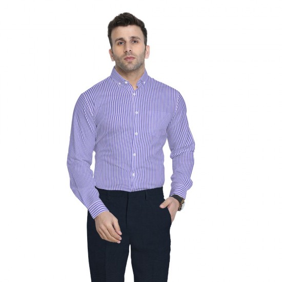 Blue and White Stripe Shirt Fabric