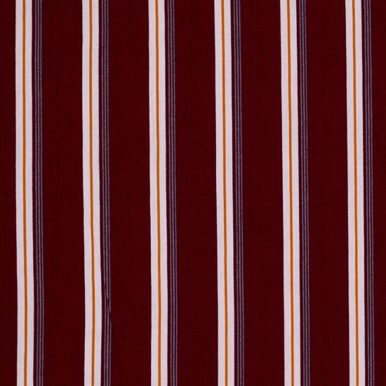 Maroon & White Stripe Shirt Fabric