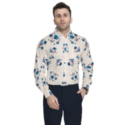 white floral shirt fabric