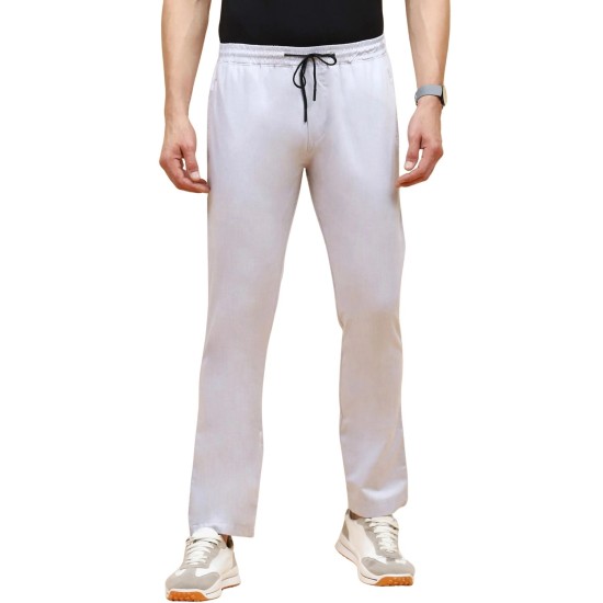 Men’s Solid Off-White Casual Trouser Fabric