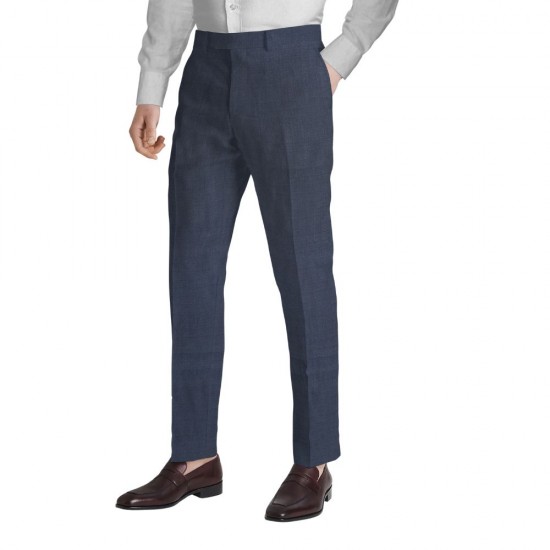 Blue trouser fabric