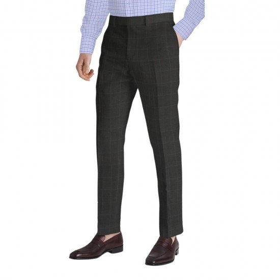 Grey box trouser fabric