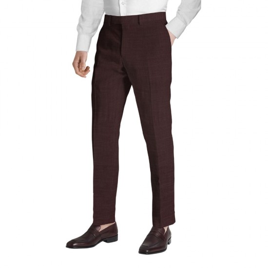 Plain maroon trouser fabric